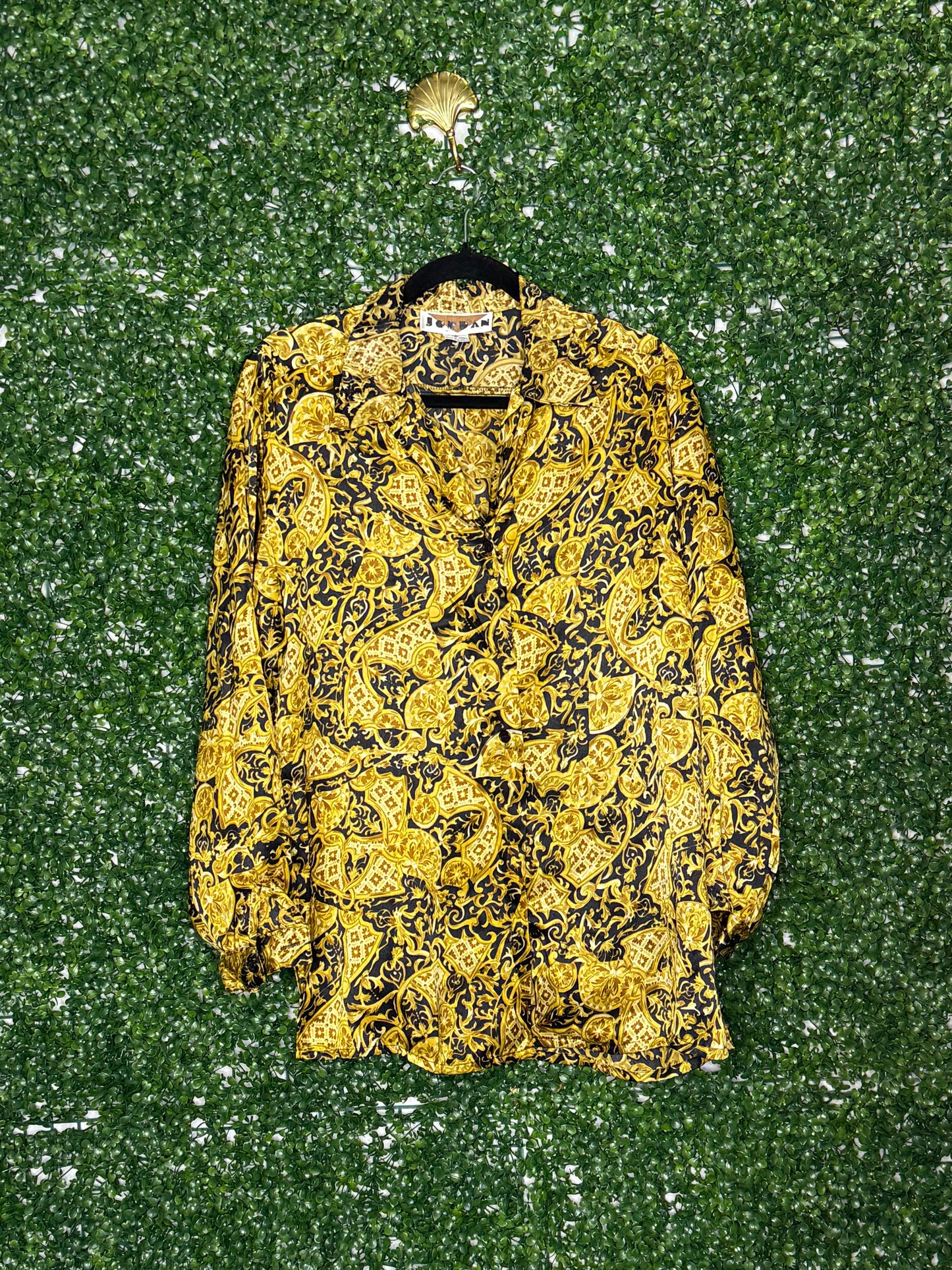 Vintage Jordan Black and Gold Button Up
