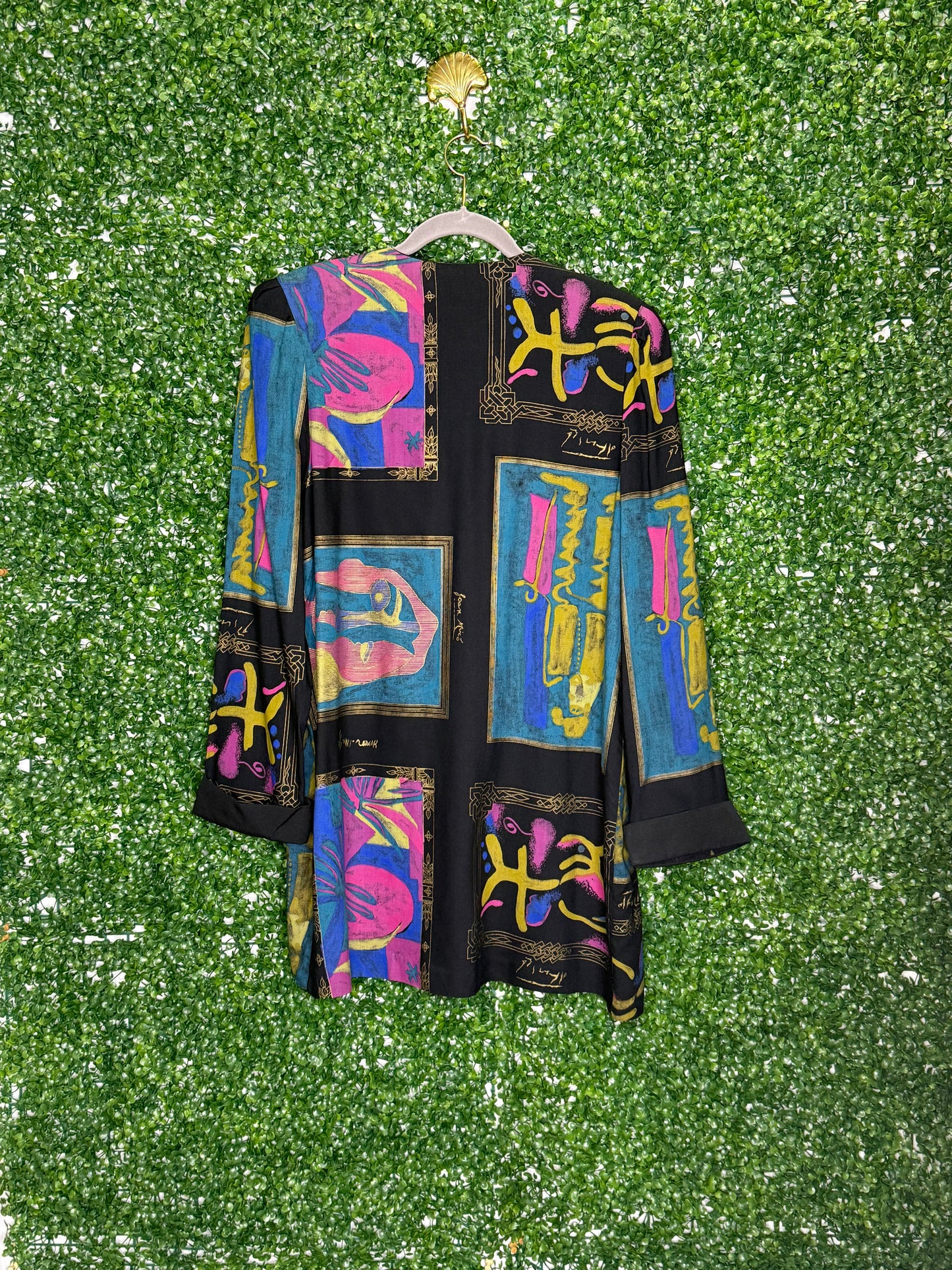 Periwinkle Black Picasso Duster