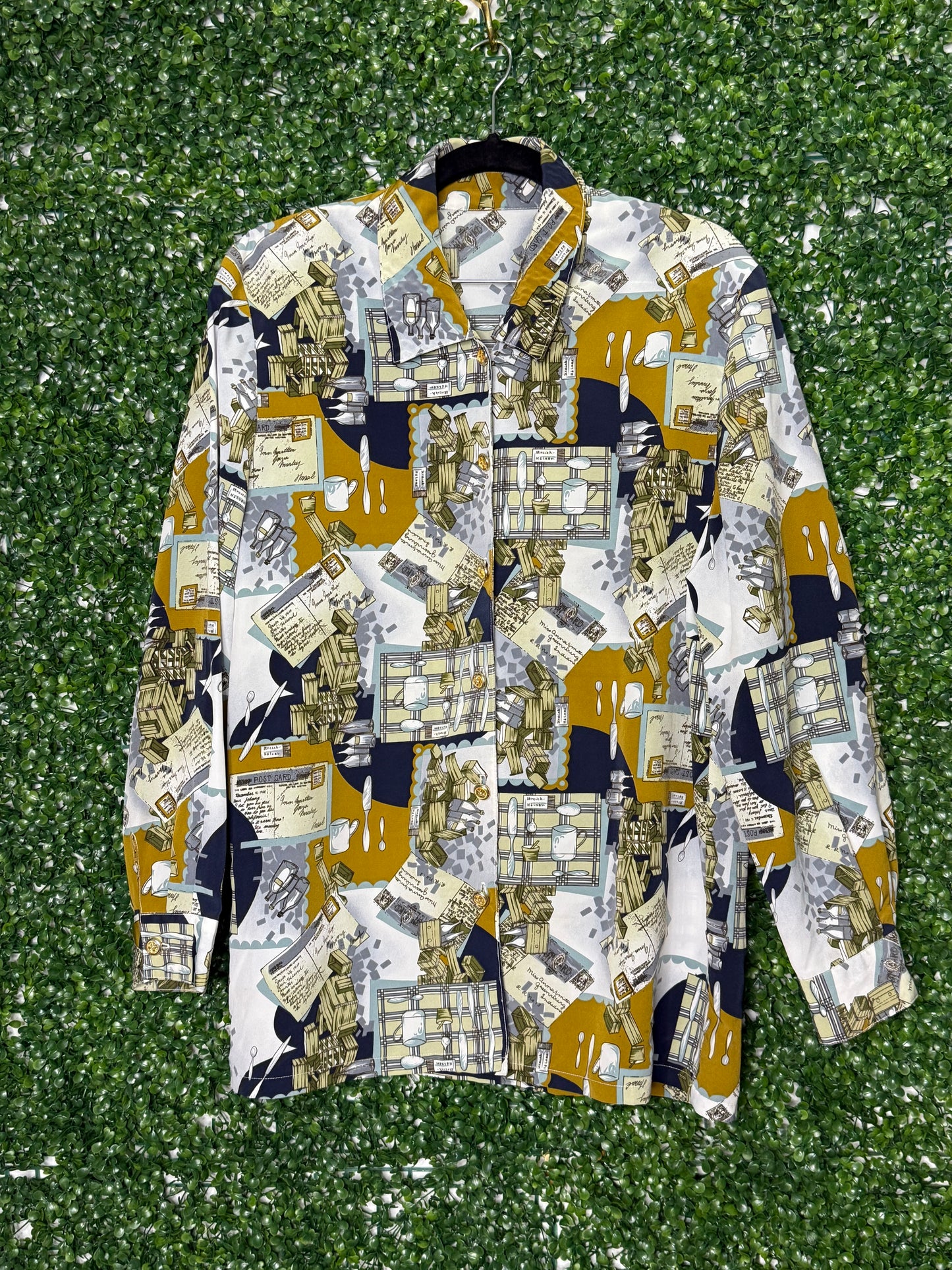 Vintage Bar Kitchen Patterned Button Up