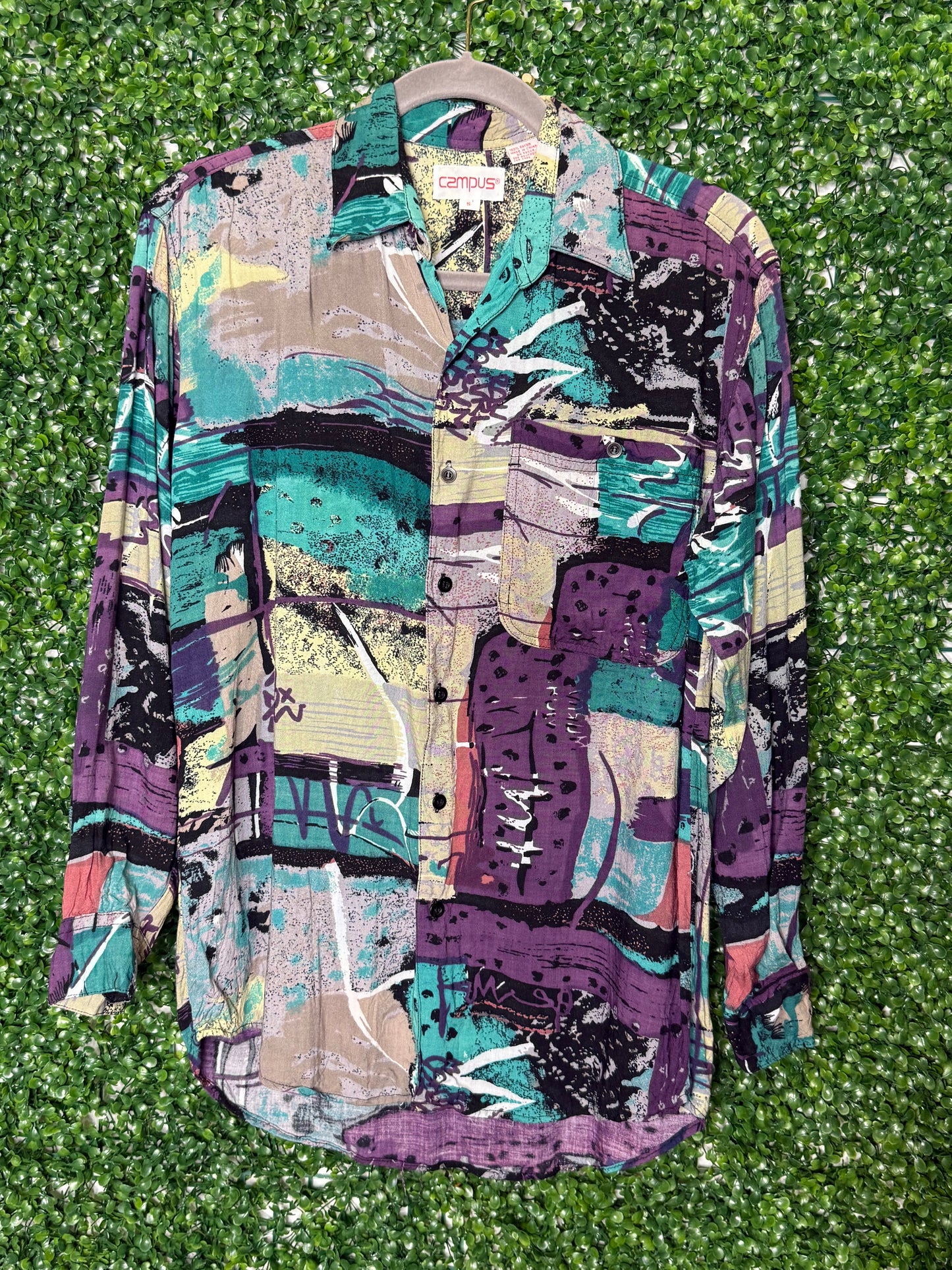 Campus Vintage Patterned Shirt