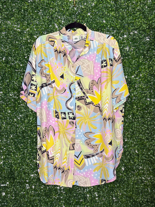 New Fast Colorful Pastel Vintage Button Up