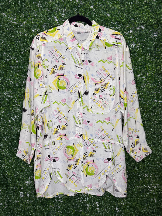 Pastel Colorful Vintage Patterned Button Up