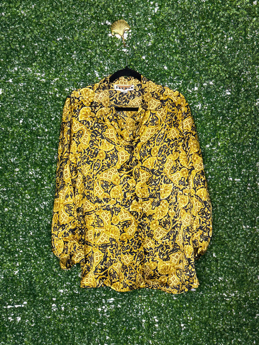 Vintage Jordan Black and Gold Button Up
