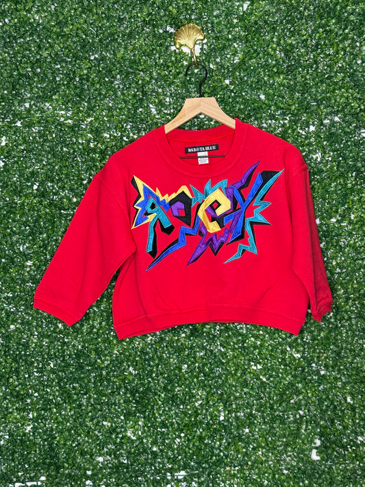 Dakota Blue ROCK Vintage Cropped Sweatshirt