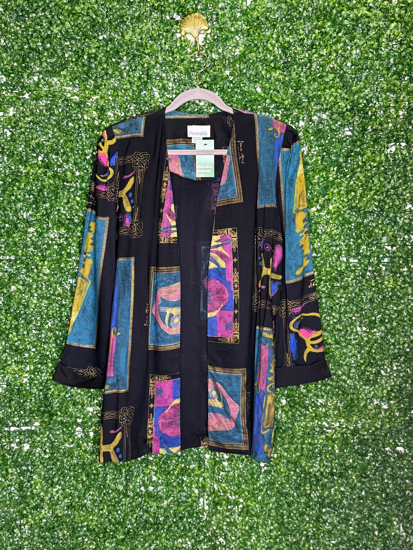Periwinkle Black Picasso Duster