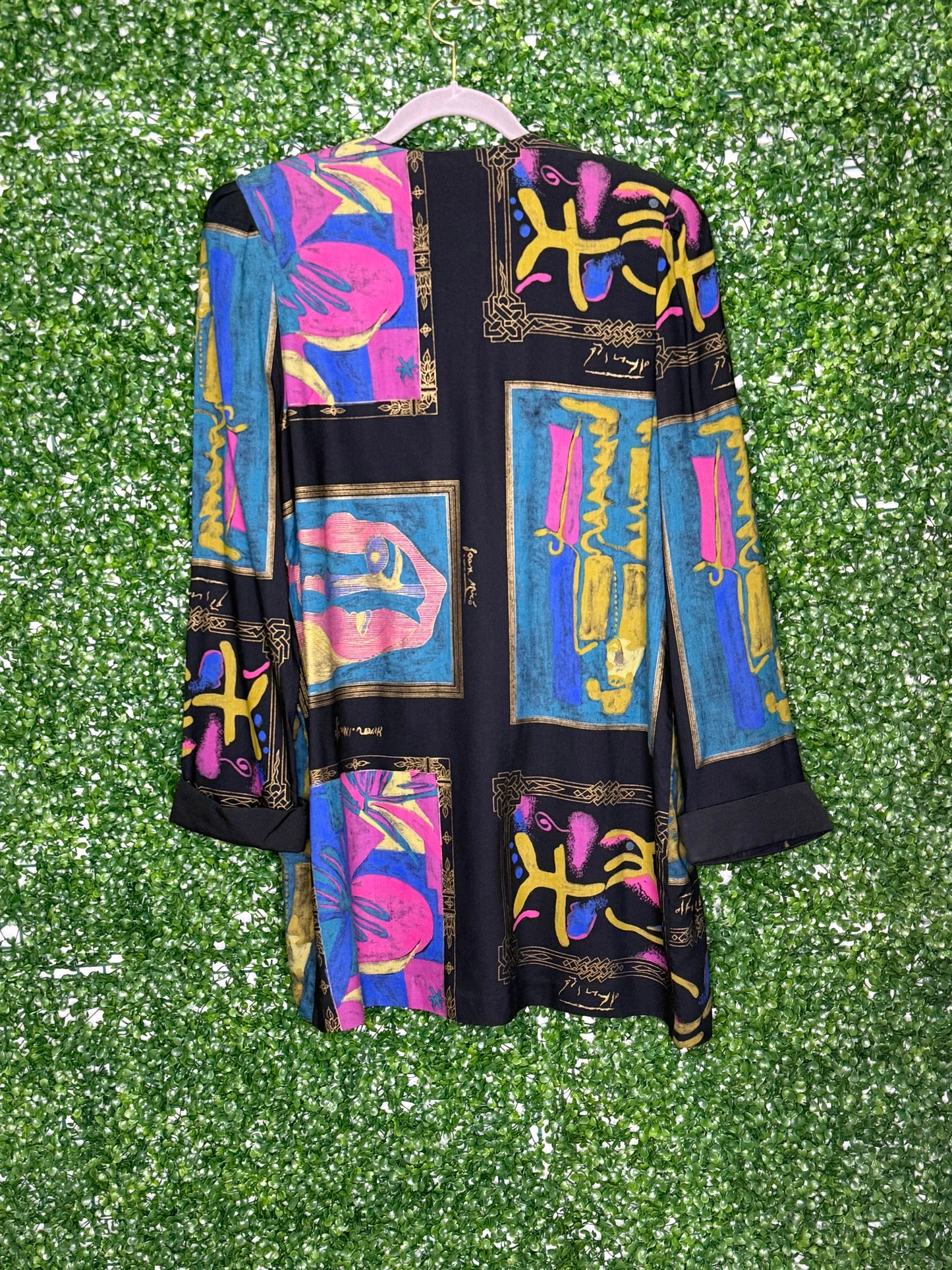 Periwinkle Black Picasso Duster