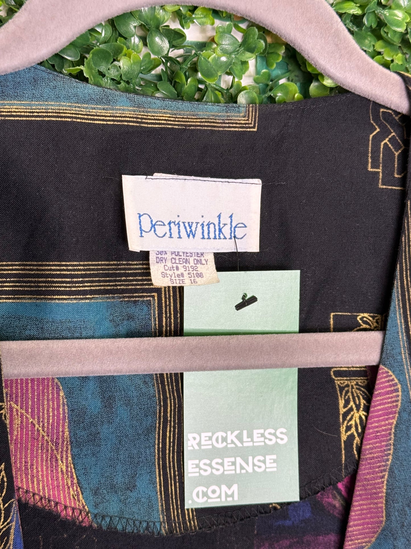 Periwinkle Black Picasso Duster