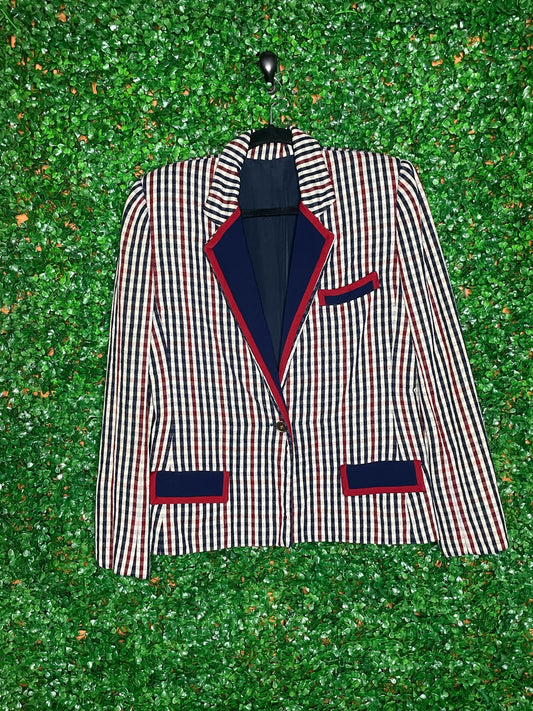 Vintage Plaid Checkered Wool Blazer