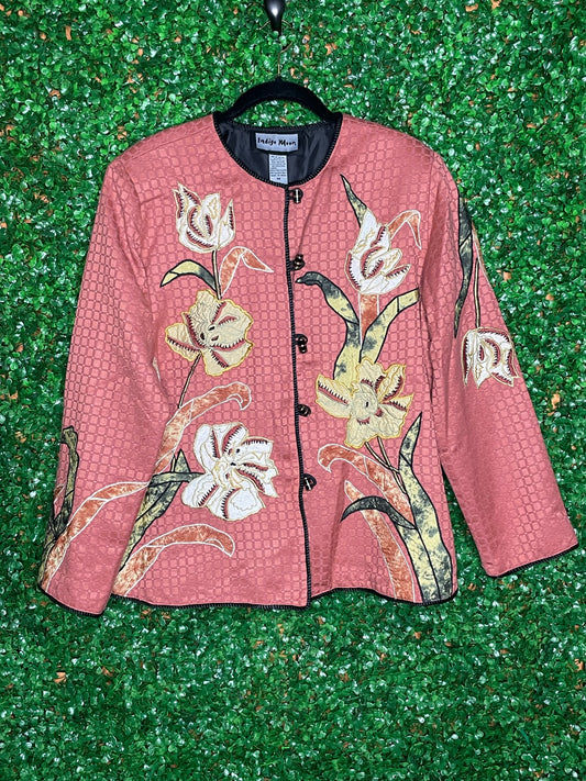 Indigo Moon Pink Vintage Floral Jacket