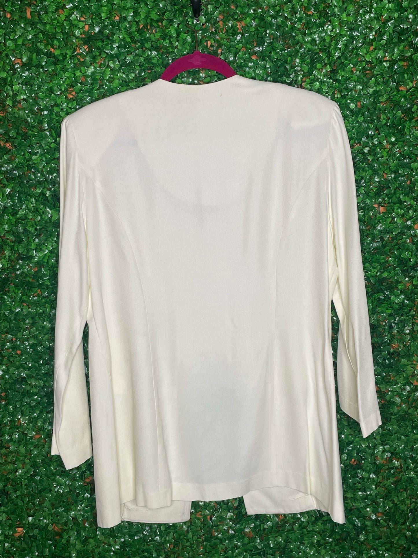 R&M Richards By Karen Kwong White and Gold Duster Top
