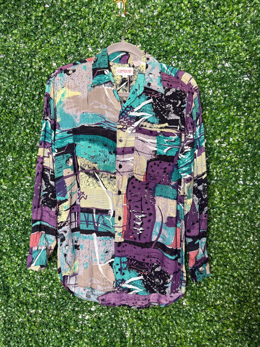 Campus Vintage Patterned Shirt