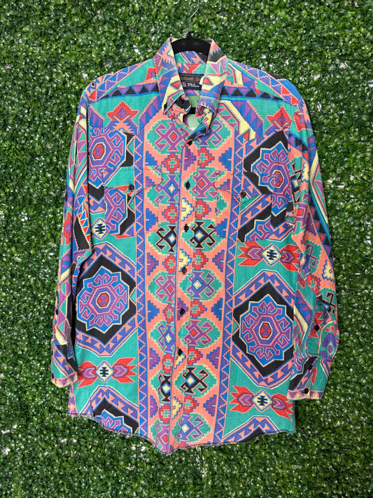 Panhandle Slim Vintage Aztec Print Shirt Button Up