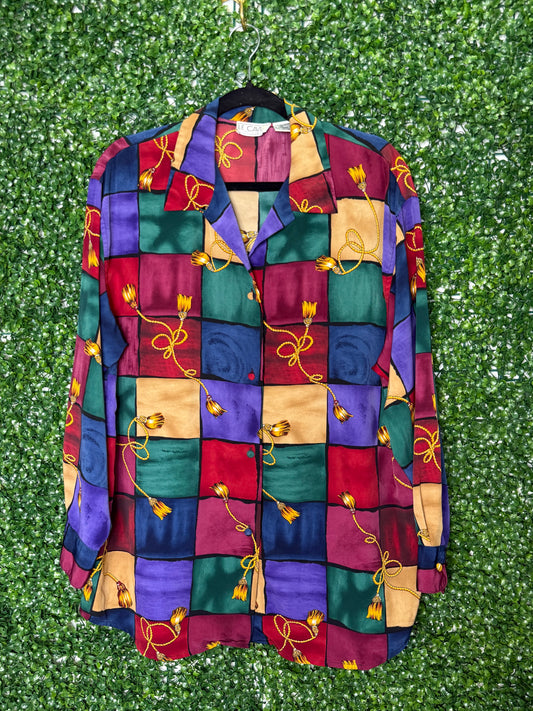 Le Caviar Vintage Checkered Patterned Shirt Button up